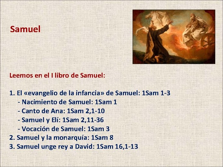 Samuel Leemos en el I libro de Samuel: 1. El «evangelio de la infancia»