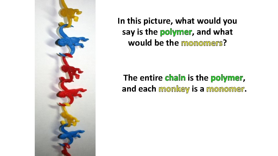 In this picture, what would you say is the polymer, and what would be