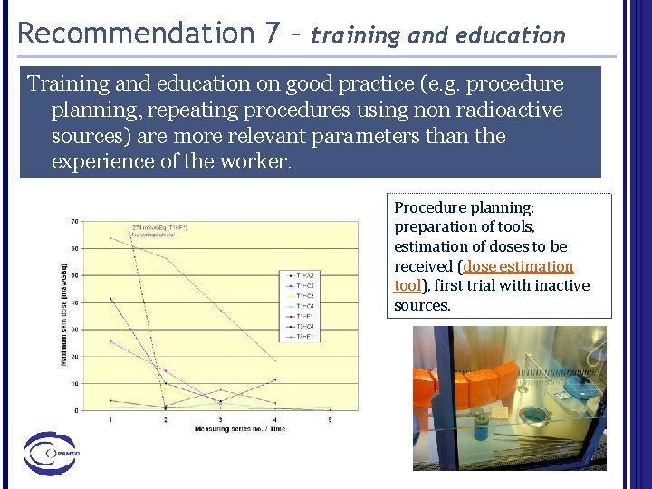 Recommendation 7 – training and education Training and education on good practice (e. g.