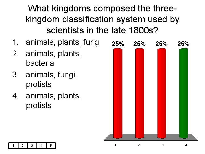 What kingdoms composed the threekingdom classification system used by scientists in the late 1800