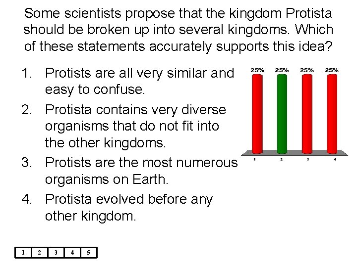 Some scientists propose that the kingdom Protista should be broken up into several kingdoms.