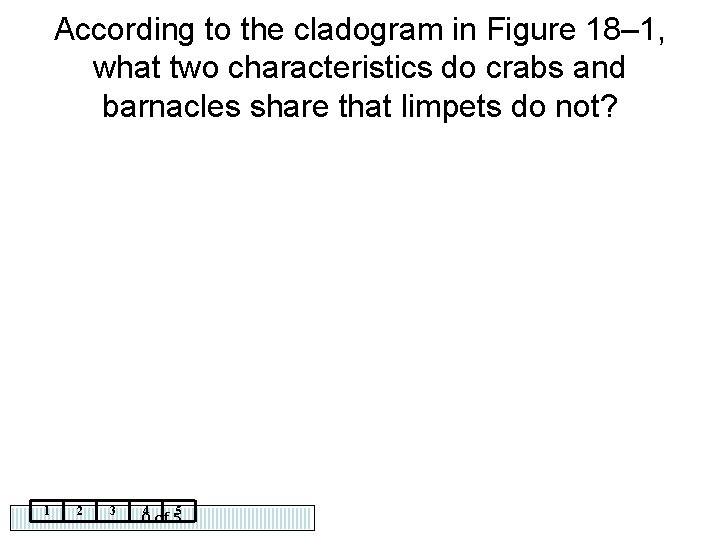 According to the cladogram in Figure 18– 1, what two characteristics do crabs and