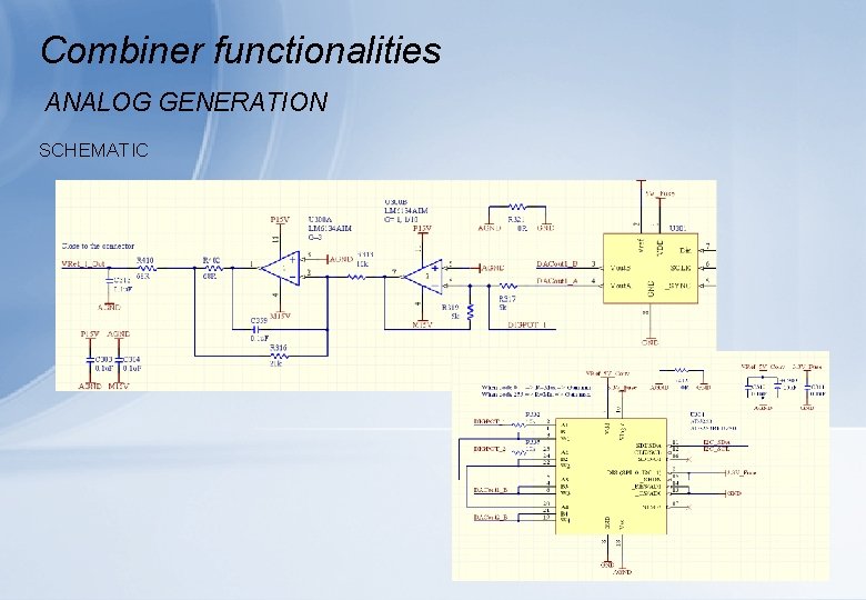 Combiner functionalities ANALOG GENERATION SCHEMATIC 