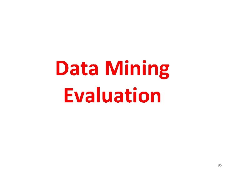 Data Mining Evaluation 96 