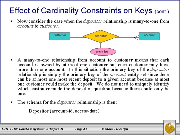 Effect of Cardinality Constraints on Keys (cont. ) • Now consider the case when