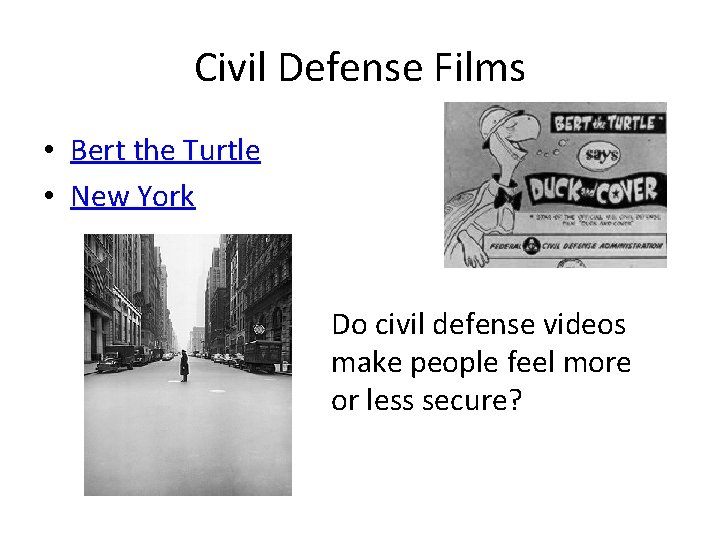 Civil Defense Films • Bert the Turtle • New York Do civil defense videos