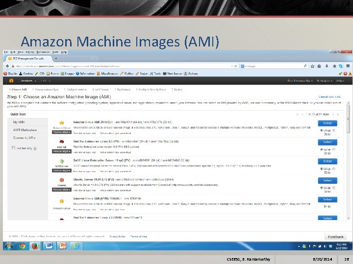 Amazon Machine Images (AMI) CSE 651, B. Ramamurthy 6/20/2014 26 