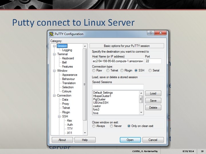 Putty connect to Linux Server CSE 651, B. Ramamurthy 6/20/2014 28 