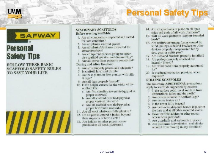 Personal Safety Tips USA (v. 2008) 19 