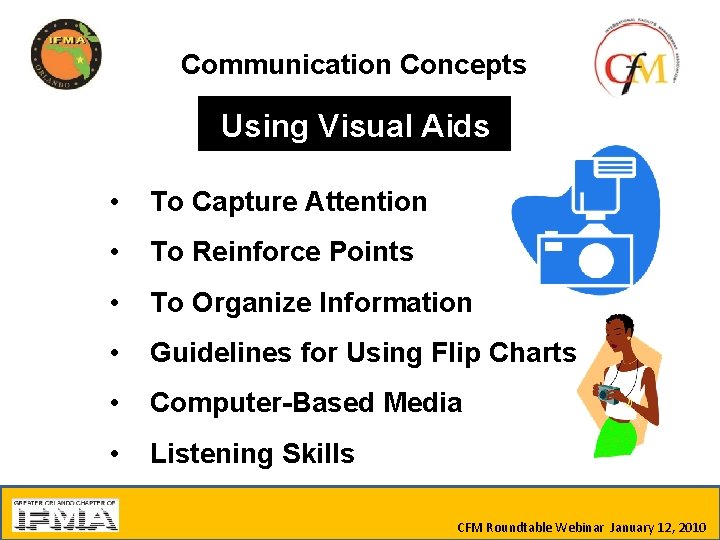 Communication Concepts Using Visual Aids • To Capture Attention • To Reinforce Points •