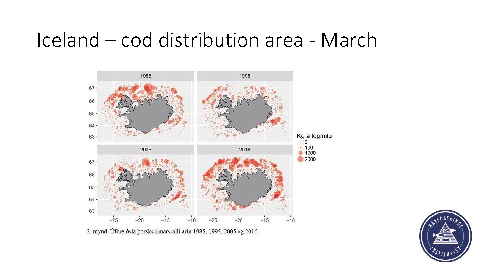 Iceland – cod distribution area - March 