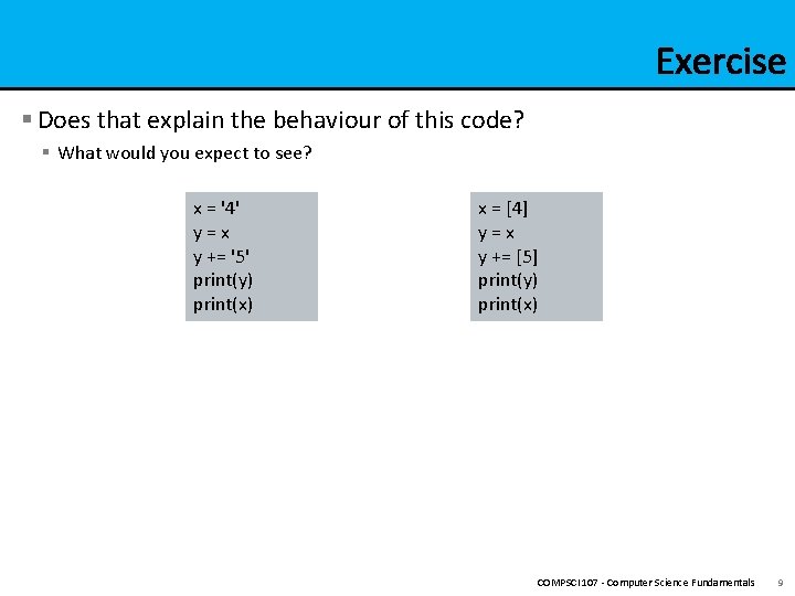 § Does that explain the behaviour of this code? § What would you expect