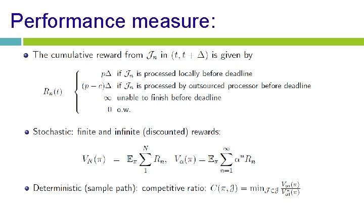 Performance measure: 