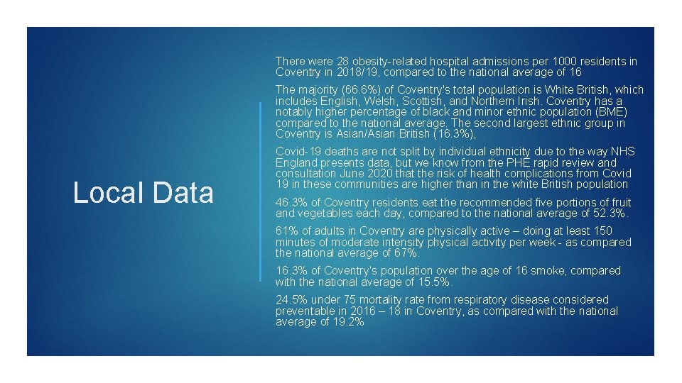 There were 28 obesity-related hospital admissions per 1000 residents in Coventry in 2018/19, compared