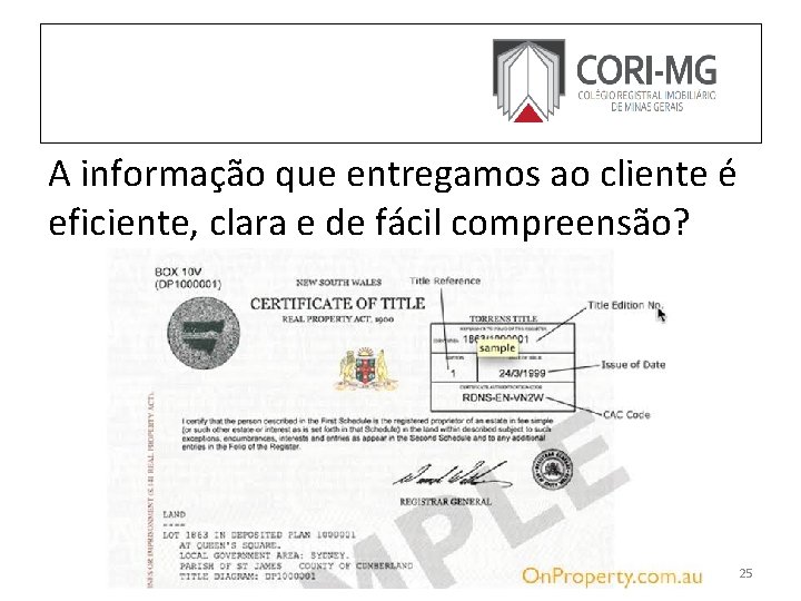 A informação que entregamos ao cliente é eficiente, clara e de fácil compreensão? 25