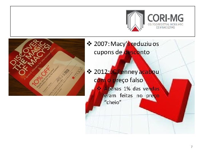 v 2007: Macy’s reduziu os cupons de desconto v 2012: JC Penney acabou com