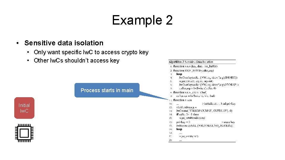 Example 2 • Sensitive data isolation • Only want specific lw. C to access Example 2 • Sensitive data isolation • Only want specific lw. C to access