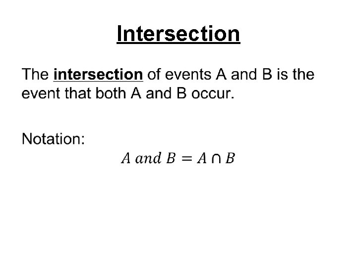 Intersection • 