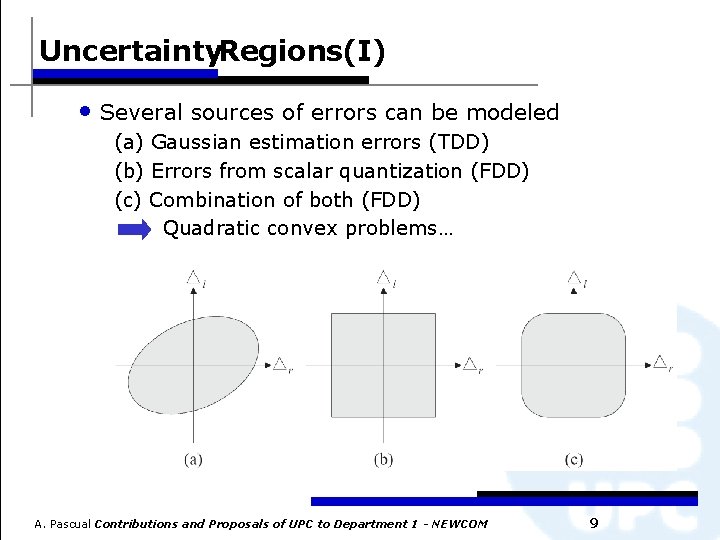 Uncertainty. Regions(I) • Several sources of errors can be modeled (a) Gaussian estimation errors
