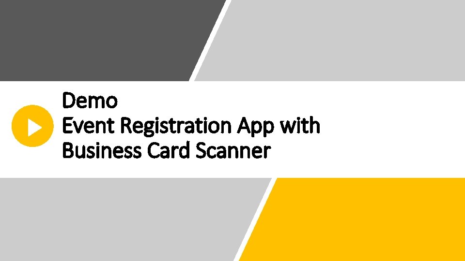 Demo Event Registration App with Business Card Scanner 