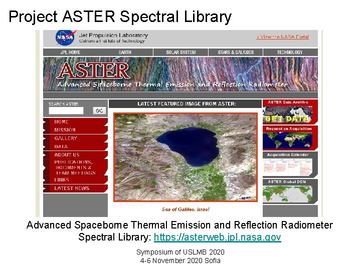 Project ASTER Spectral Library Advanced Spaceborne Thermal Emission and Reflection Radiometer Spectral Library: https: