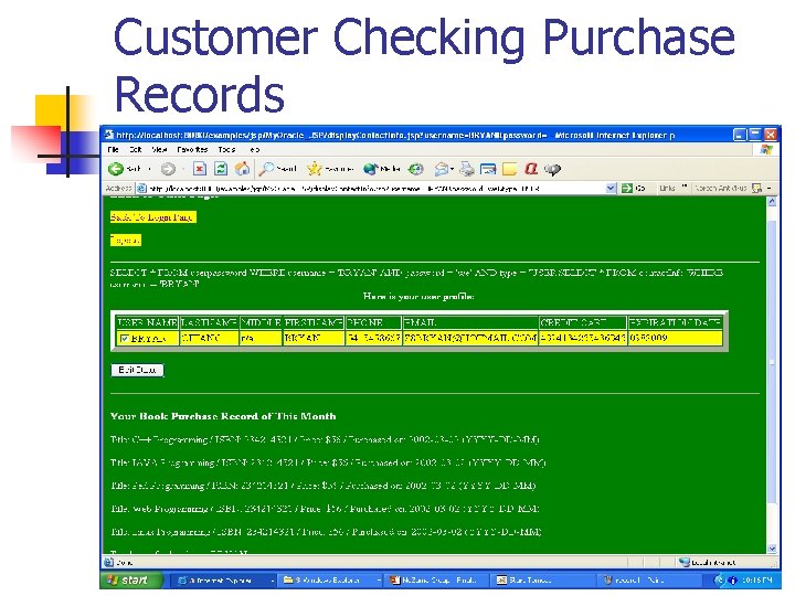 Customer Checking Purchase Records Customer Checking Purchase Records