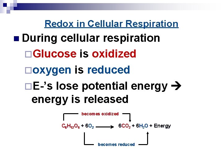 Is Glucose Oxidized Or Reduced In Cellular Respiration Chapter 9 Part 1 Cellular Respiration AP Biology