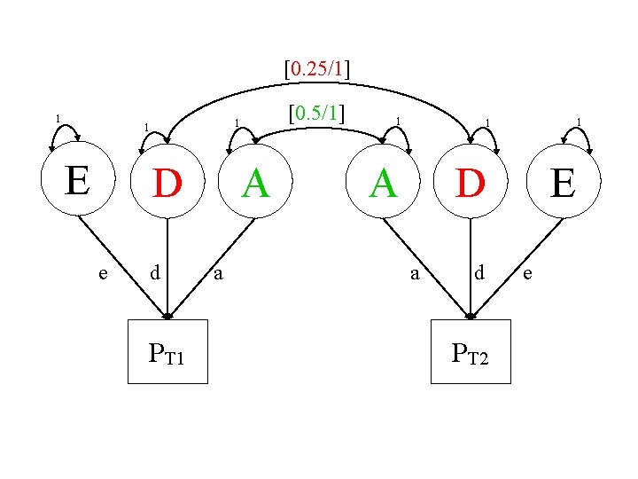 [0. 25/1] 1 1 E D e [0. 5/1] 1 d PT 1 A