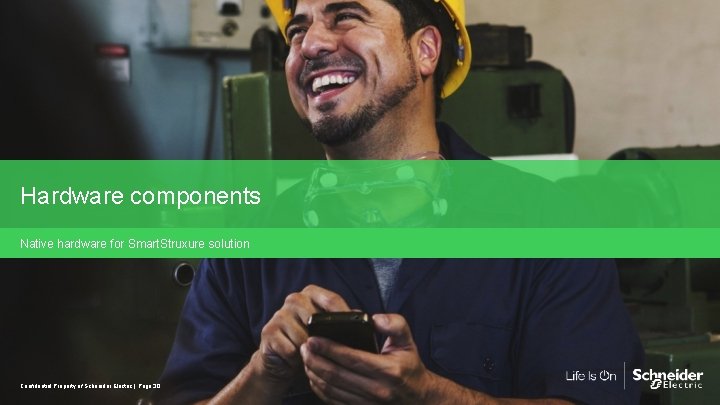 Hardware components Native hardware for Smart. Struxure solution Confidential Property of Schneider Electric |