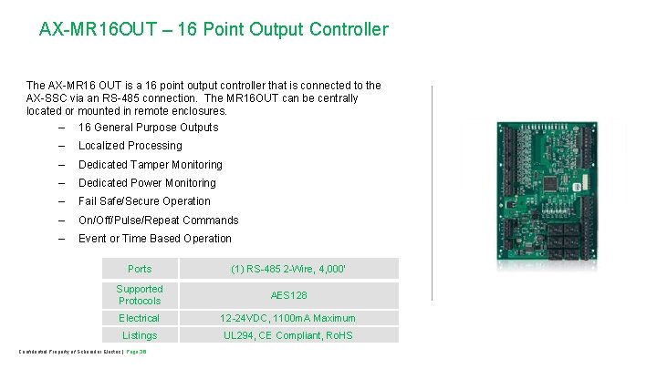 AX-MR 16 OUT – 16 Point Output Controller The AX-MR 16 OUT is a