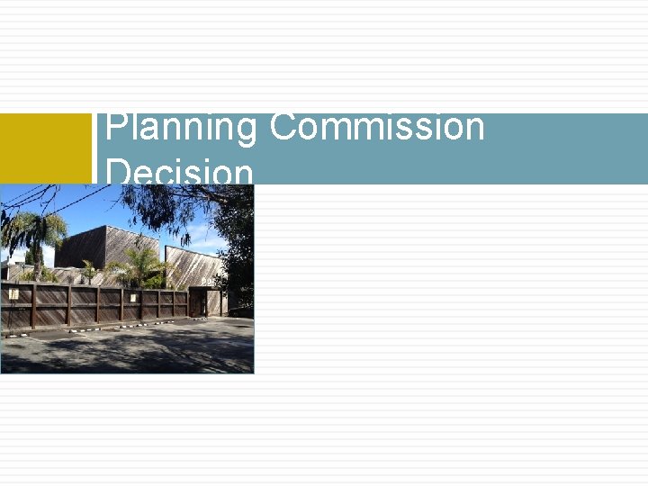 Planning Commission Decision 