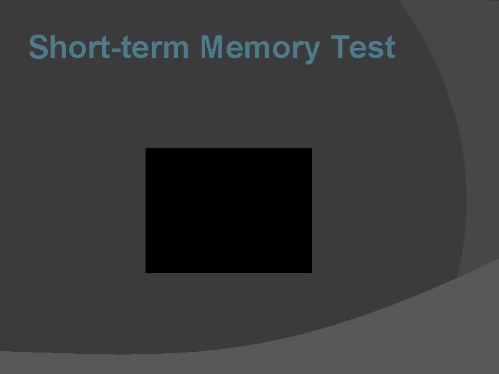 Short-term Memory Test 