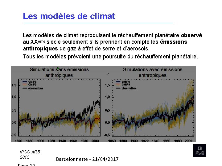 Les modèles de climat reproduisent le réchauffement planétaire observé au XXème siècle seulement s’ils