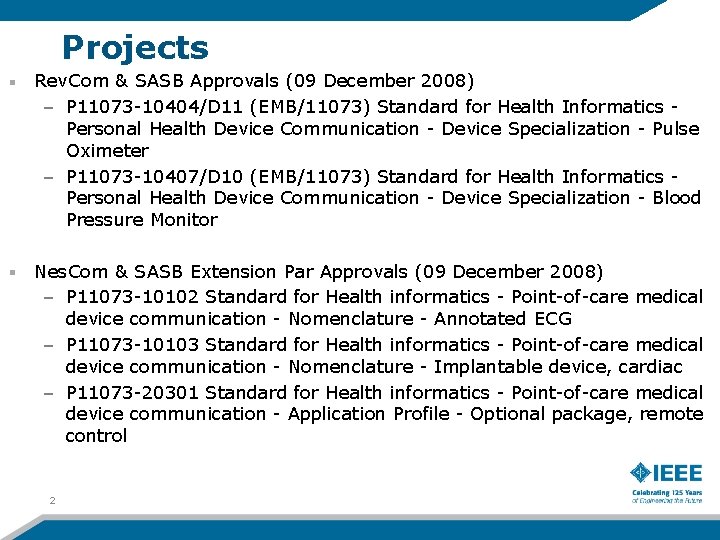 Projects Rev. Com & SASB Approvals (09 December 2008) – P 11073 -10404/D 11