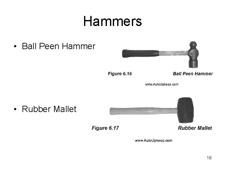 Hammers • Ball Peen Hammer • Rubber Mallet 18 