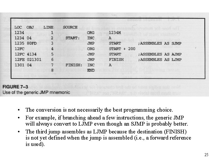  • The conversion is not necessarily the best programming choice. • For example,