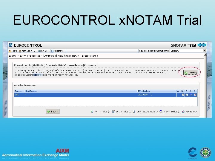 EUROCONTROL x. NOTAM Trial 