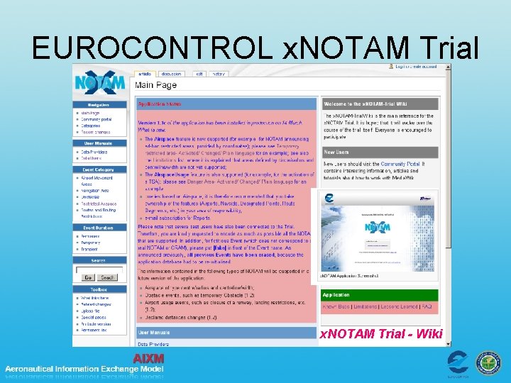 EUROCONTROL x. NOTAM Trial - Wiki 