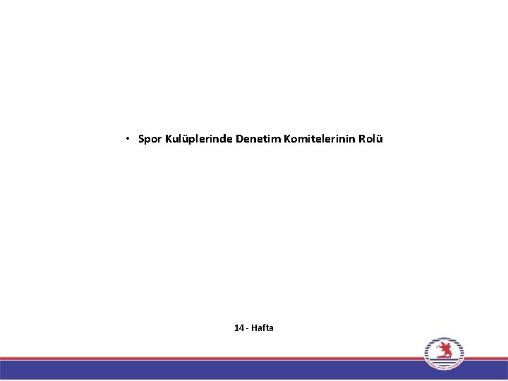  • Spor Kulüplerinde Denetim Komitelerinin Rolü 14 - Hafta 2 