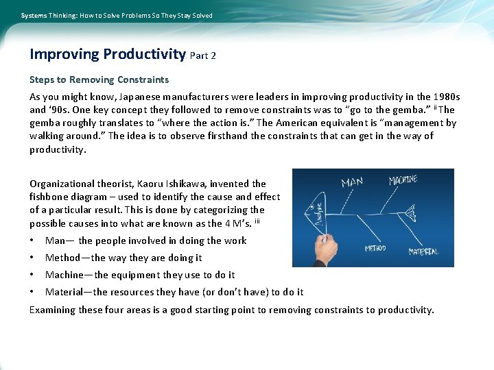 Systems Thinking: How to Solve Problems So They Stay Solved Improving Productivity Part 2