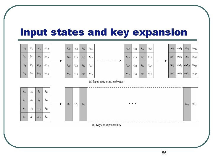 Input states and key expansion 55 