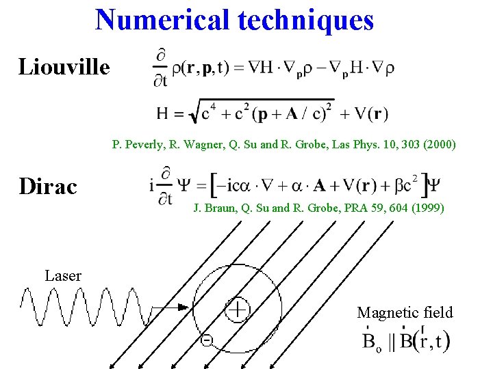 Numerical techniques Liouville P. Peverly, R. Wagner, Q. Su and R. Grobe, Las Phys.