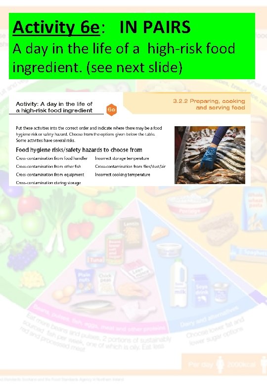 Activity 6 e: IN PAIRS A day in the life of a high-risk food