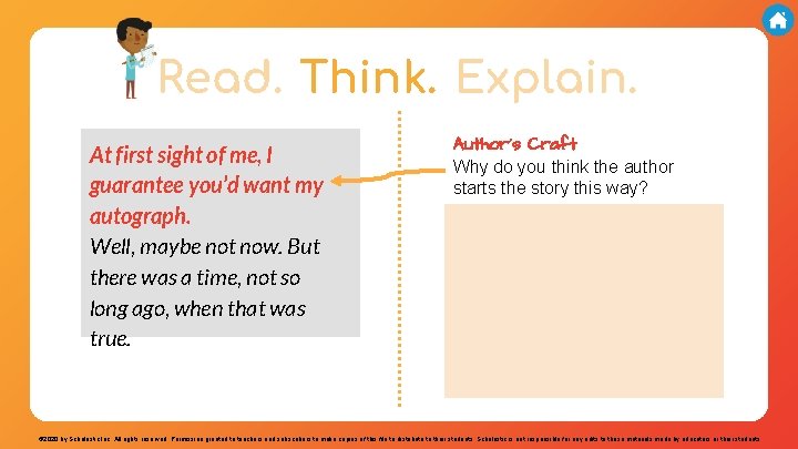Read. Think. Explain. At first sight of me, I guarantee you’d want my autograph.