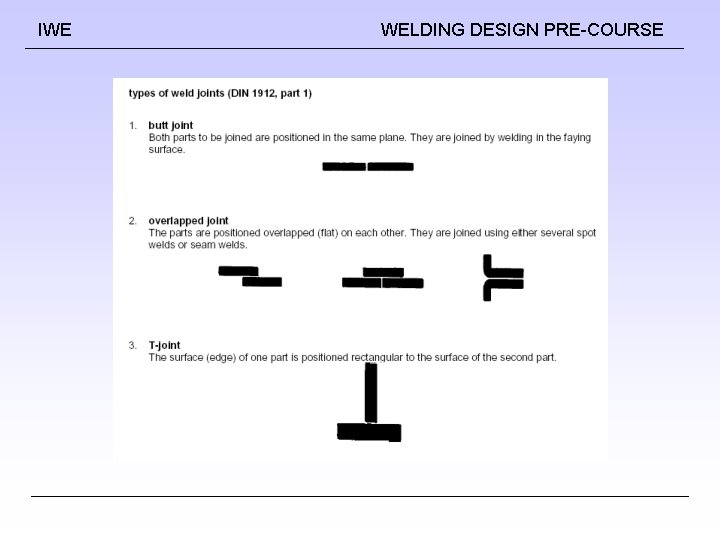 IWE WELDING DESIGN PRE-COURSE 