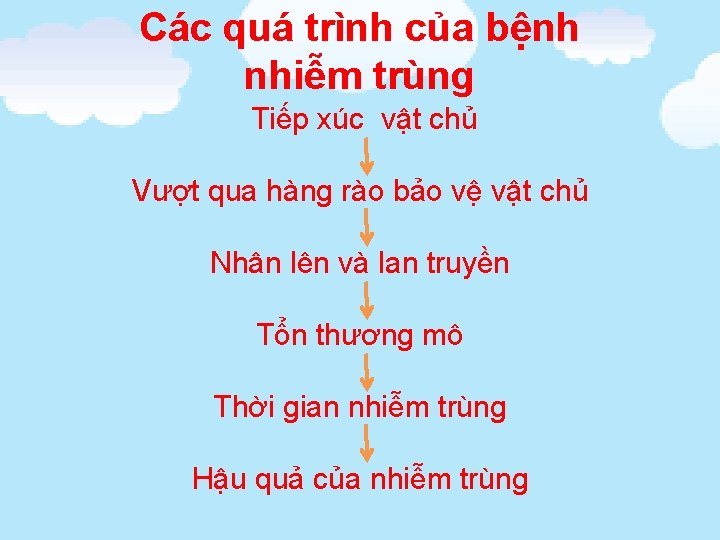 Các quá trình của bệnh nhiễm trùng Tiếp xúc vật chủ Vượt qua hàng