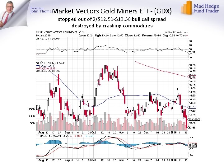 Market Vectors Gold Miners ETF- (GDX) stopped out of 2/$12. 50 -$13. 50 bull