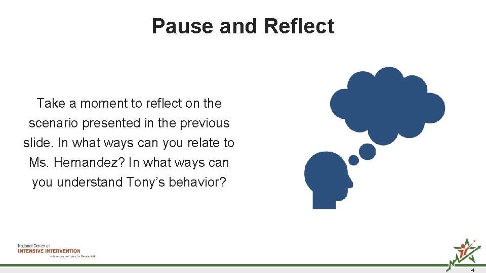 Pause and Reflect Take a moment to reflect on the scenario presented in the Pause and Reflect Take a moment to reflect on the scenario presented in the