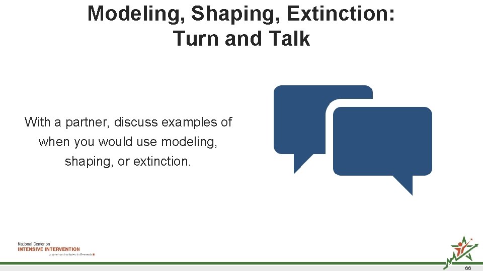 Modeling, Shaping, Extinction: Turn and Talk With a partner, discuss examples of when you Modeling, Shaping, Extinction: Turn and Talk With a partner, discuss examples of when you
