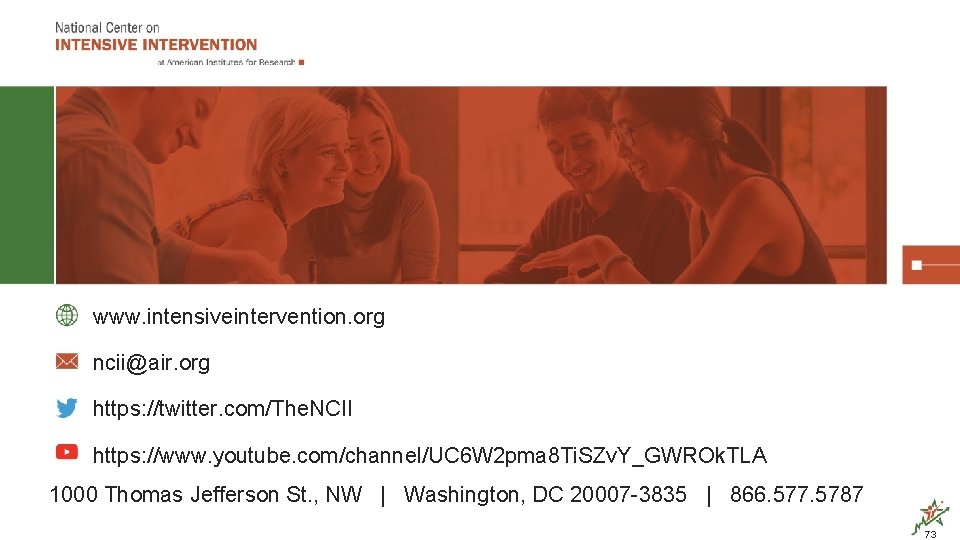 www. intensiveintervention. org ncii@air. org https: //twitter. com/The. NCII https: //www. youtube. com/channel/UC 6 www. intensiveintervention. org ncii@air. org https: //twitter. com/The. NCII https: //www. youtube. com/channel/UC 6